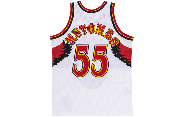 Mitchell Ness Mitchell & Ness NBA 1996-97 Hawks Dikembe Mutombo #55 Retro Jersey White. AJY4SB19088-AHAWHIT96DMO 圖 3