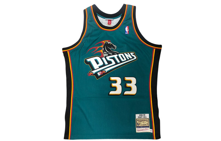 Mitchell Ness Mitchell & Ness NBA 1998-99 Pistons Grant Hill Jersey Blue Teal Unisex Retro AJY4GS18083-DPITEAL98GHI 圖 2