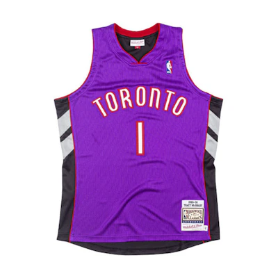 Mitchell Ness Mitchell & Ness NBA 1999-2000 Toronto Raptors Tracy McGrady #1 Purple Jersey. AJY4GS18453-TRAPURP99TMC