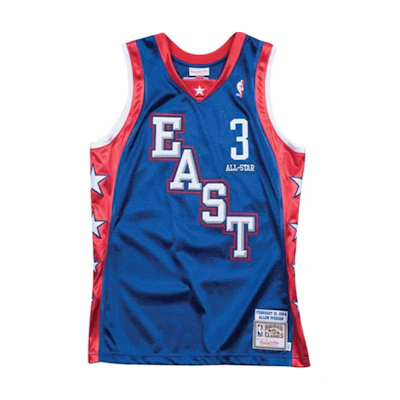 Mitchell Ness Mitchell & Ness NBA 2004 All-Star Iverson #3 Retro Basketball Jersey Blue Unisex AJY4CP19117-ASEROYA04AIV
