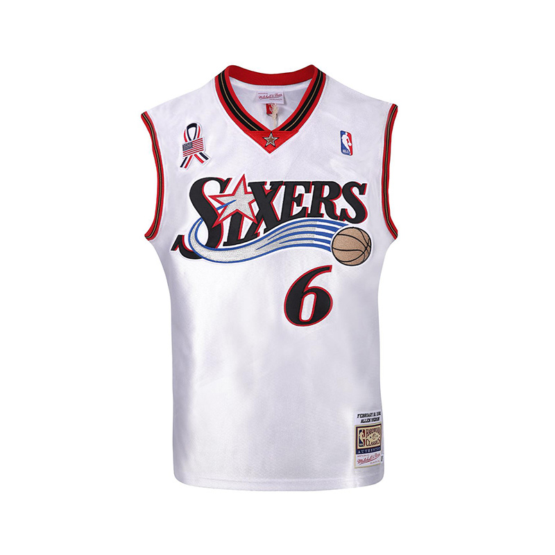 Mitchell Ness Mitchell & Ness NBA 76ers 02-03 Allen Iverson #6 Retro Jersey White Unisex. AJY43318-ASE02AIVWHIT
