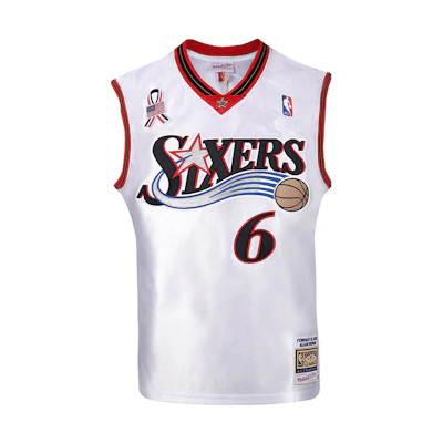 Mitchell Ness Mitchell & Ness NBA 76ers 02-03 Allen Iverson #6 Retro Jersey White Unisex. AJY43318-ASE02AIVWHIT