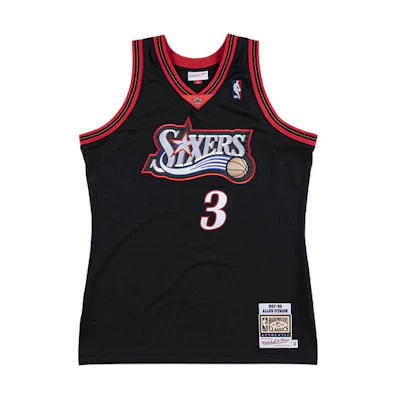 Mitchell Ness Mitchell & Ness NBA 76ers Allen Iverson 1997-98 Retro Jersey Black AJY4GS18102-P76BLCK97AIV