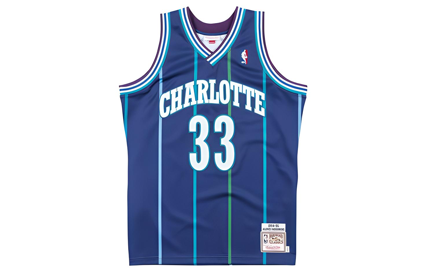 Mitchell Ness Mitchell & Ness NBA 94-95 Hornets Alonzo Mourning #33 Jersey Blue Mens AJY4LG19020-CHODKPR94AMO
