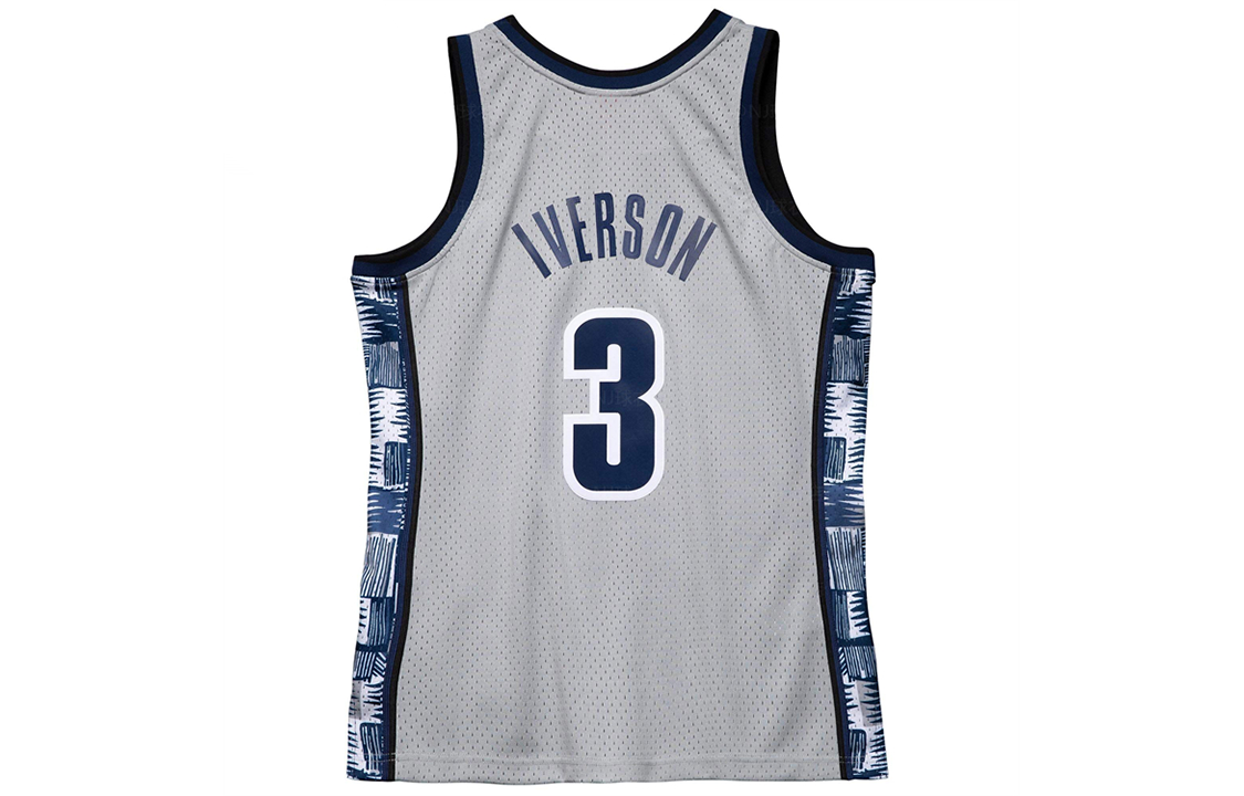 Mitchell Ness Mitchell & Ness NBA 95-96 Georgetown Iverson #3 Retro Basketball Jersey Grey . SMJY1171-GTW95AIVCHRM 圖 3