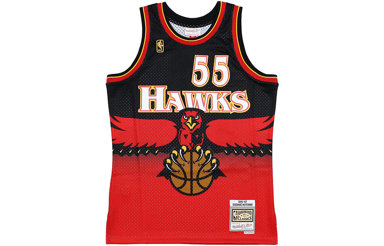 Mitchell Ness Mitchell & Ness NBA 96-97 Atlanta Hawks Mutombo #55 Red Swingman Jersey SMJYGS18138-AHASCAR96DMO