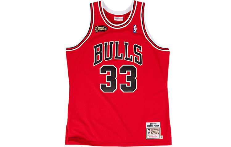 Buy Mitchell & Ness NBA 97-98 公牛队皮蓬33号复古红色球衣。 7226-3B5-97SPIPP