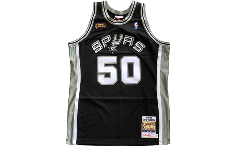 Buy Mitchell & Ness NBA 98-99 馬刺 大衛·羅賓森 #50 黑色復古籃球球衣。 AJY4CP19170-SASBLCK98DRB
