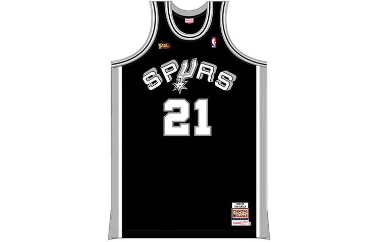 Mitchell Ness Mitchell & Ness NBA 98-99 Spurs Tim Duncan #21 Retro Basketball Jersey Black. AJY4CP19169-SASBLCK98TDU