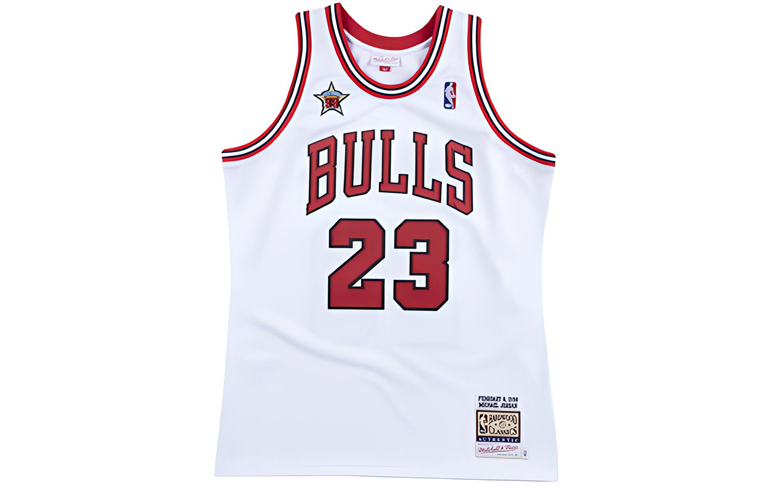 Mitchell Ness Mitchell & Ness NBA 98 Bulls Jordan #23 Retro Basketball Jersey White AJY4LG19010-CBUWHIT98MJO