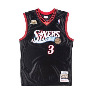 Mitchell Ness Mitchell & Ness NBA Allen Iverson 76ers Jersey '00-01 Season Black Unisex AJY4GS18104-P76BLCK00AIV