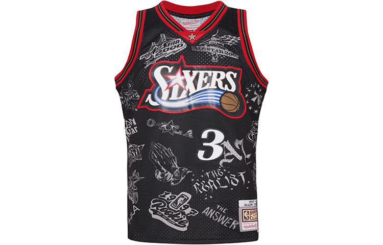 Order Mitchell & Ness NBA Allen Iverson 76ers Jersey Hitam Retro Edisi Peminat. SMJYDX21038-P76BLCK