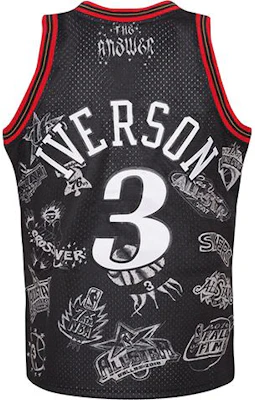 Mitchell & Ness NBA Allen Iverson 76ers Jersey Hitam Retro Edisi Peminat. SMJYDX21038-P76BLCK Lookbook Mitchell & Ness NBA Allen Iverson 76ers Jersey Hitam Retro Edisi Peminat. SMJYDX21038-P76BLCK