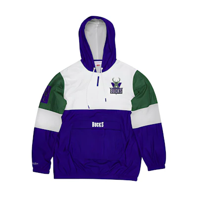 Mitchell Ness Mitchell & Ness NBA Bucks Retro Colorblock Sweatshirt Unisex Purple HDSSAJ19008-MBUPRGN