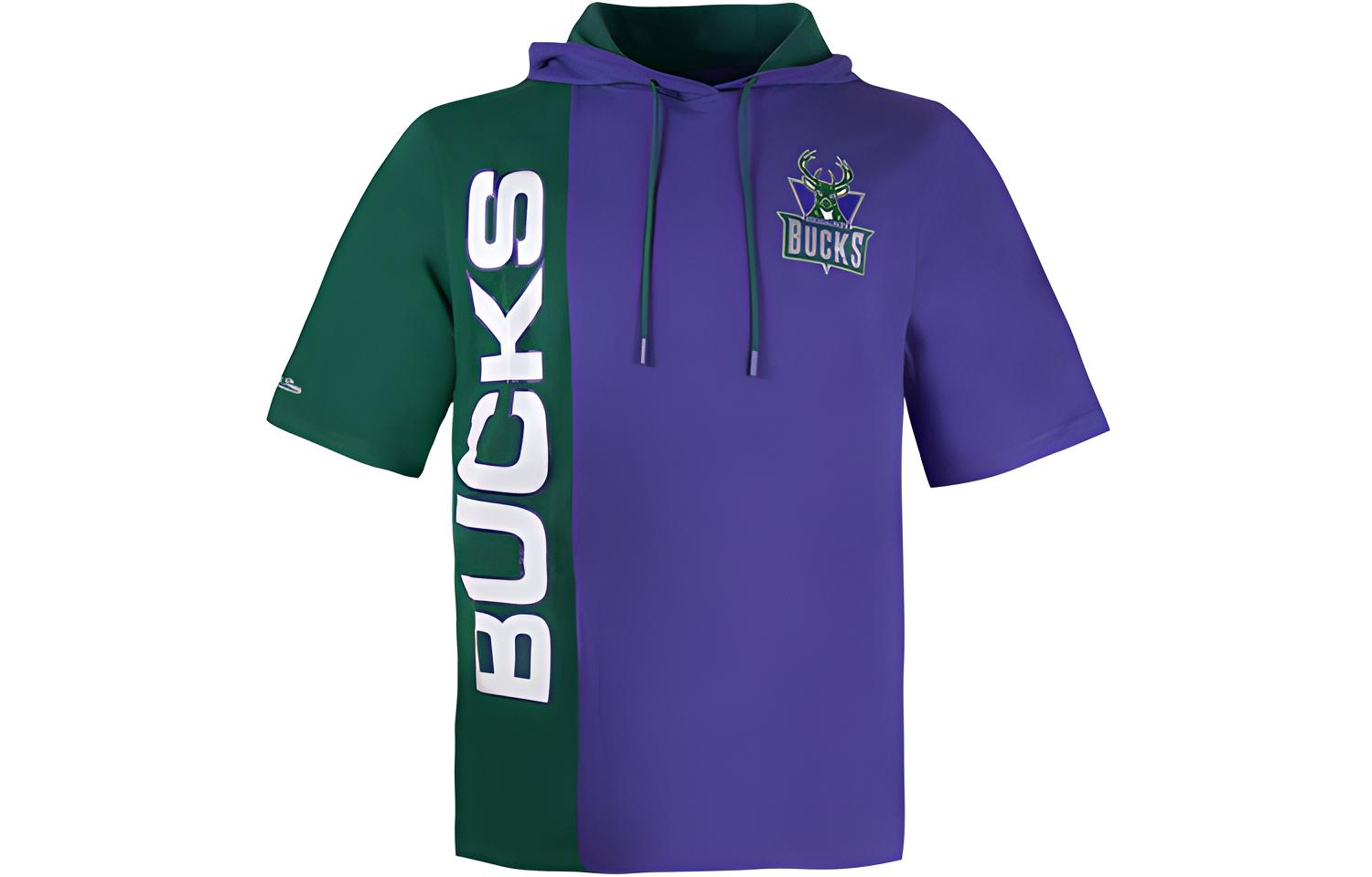 Mitchell Ness Mitchell & Ness NBA Bulls Logo Print Retro Half-Zip Hoodie Jacket Black Unisex HFZPDA19008-CBUBLCK