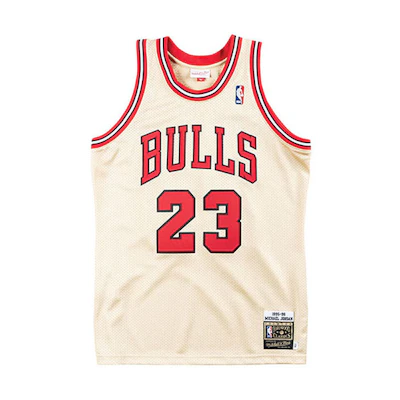Mitchell Ness Mitchell & Ness NBA Bulls 1995-96 Michael Jordan Retro Jersey Gold Unisex NNBJMM18773-CBUGOLD95MJO