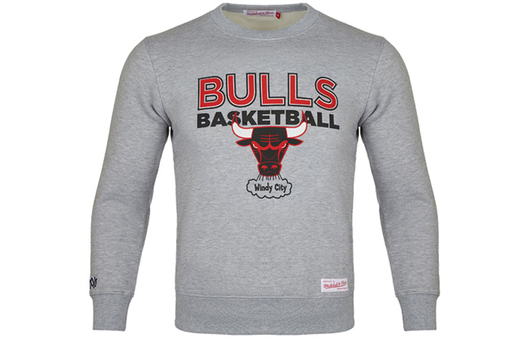 Mitchell Ness Mitchell & Ness NBA Bulls Retro Logo Pullover Sweatshirt Black () MN13L12-CHI