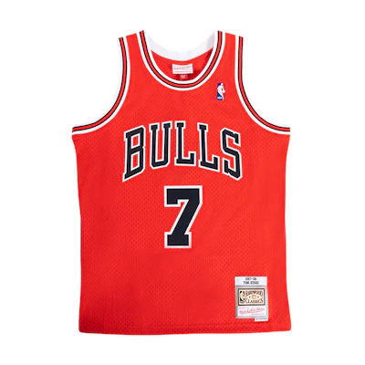 Mitchell Ness Mitchell & Ness NBA Bulls Toni Kukoc #7 Jersey 97-98 Season Retro Orange Red SMJYGS20019-CBUSCAR97TKU