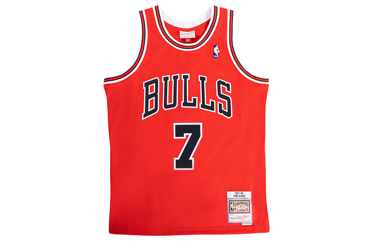 Order ミッチェル＆ネス NBA ブルズ トニ・クーコッチ #7 ジャージ 97-98 レトロ オレンジ レッド SMJYGS20019-CBUSCAR97TKU