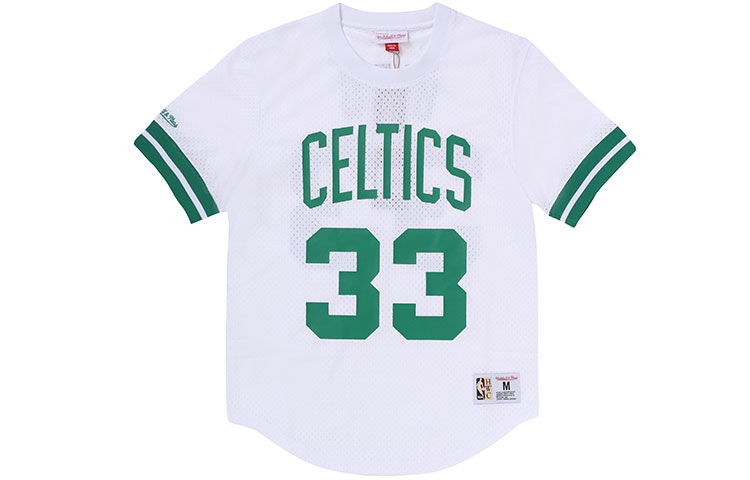 Order Mitchell & Ness NBA Celtics SS22 Retro Mesh Striped Tee Unisex Putih NNMPSC19040-BCEWHIT86LBI