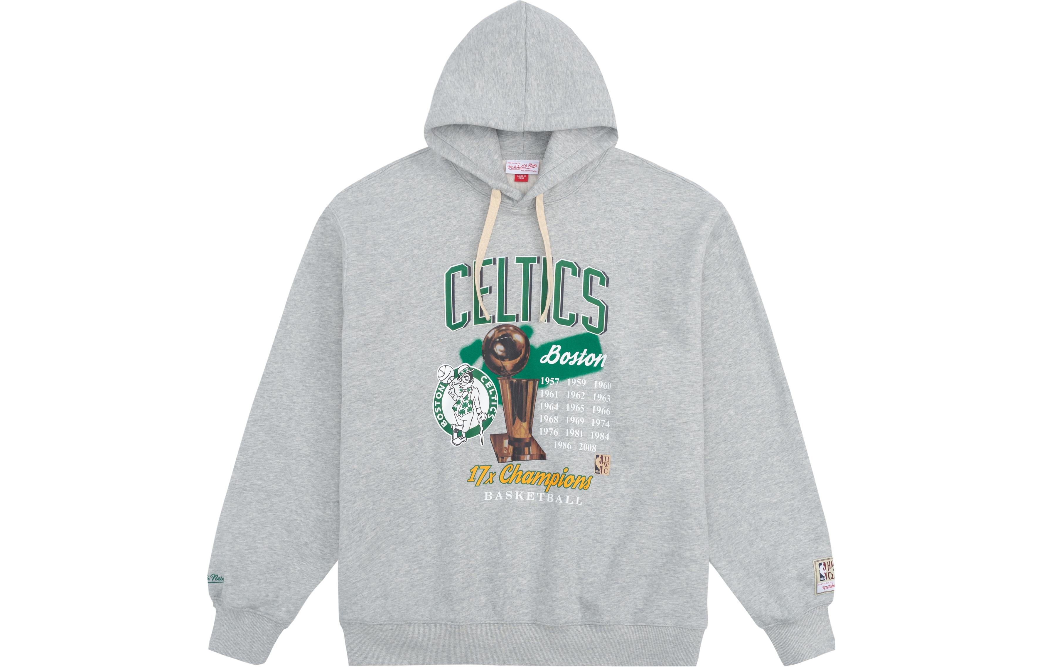 Mitchell Ness Mitchell & Ness NBA Champions Celtics Logo Fleece Crewneck Unisex Sweatshirt Black MNJYFWHD23093007