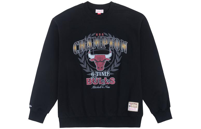 Mitchell Ness Mitchell & Ness NBA Champions Pullover Hoodie Chicago Bulls Black Unisex Winter Style MNJYFWHD23095001