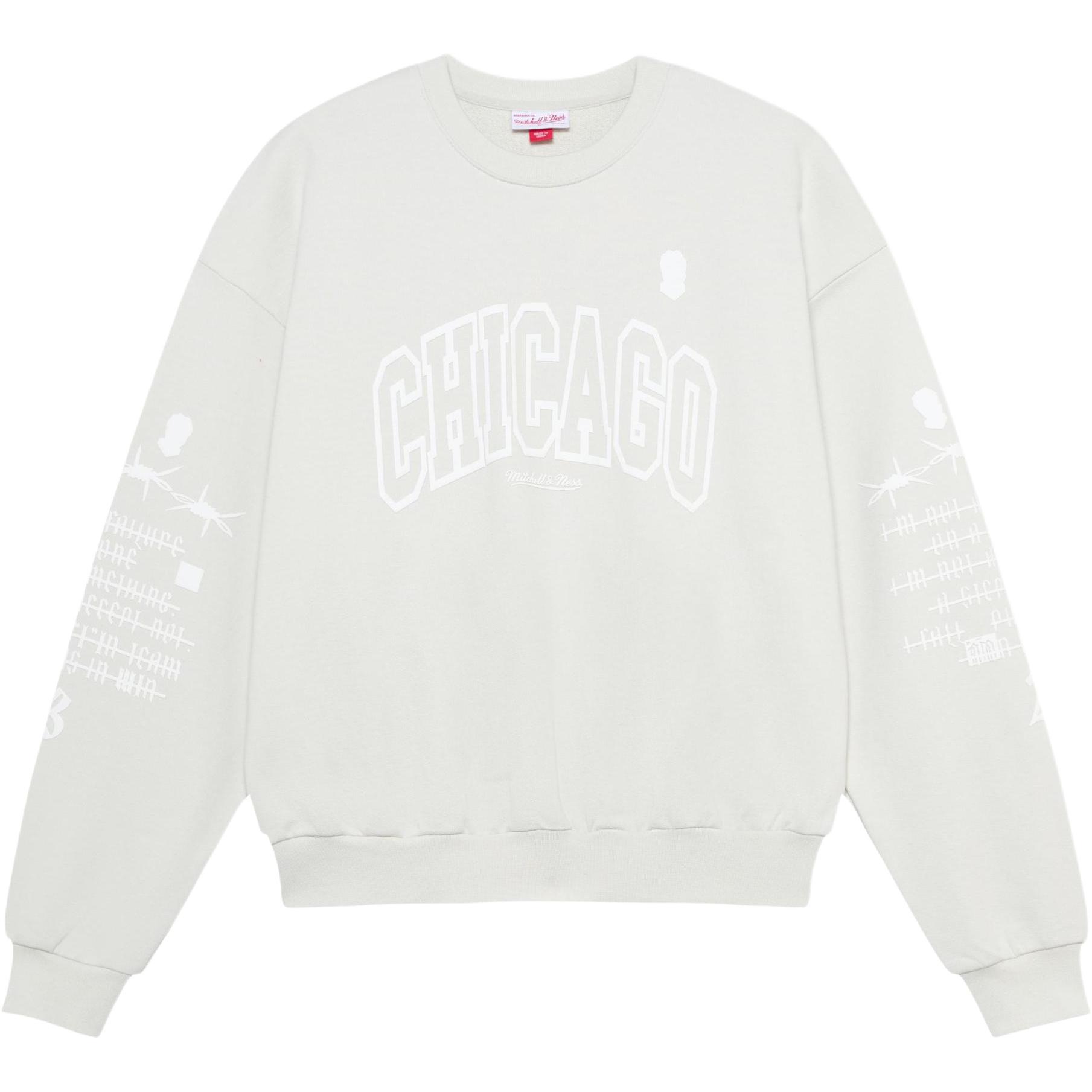 Mitchell Ness Mitchell & Ness NBA Chicago Bulls Logo Pullover Hoodie Unisex Light Grey MNJYFWF22007-GRAY