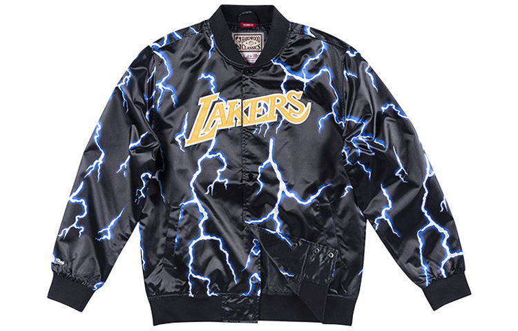 Mitchell Ness Mitchell & Ness NBA Lightning Series Lakers Printed Jacket Black - STJKEF18006-LALPTBK