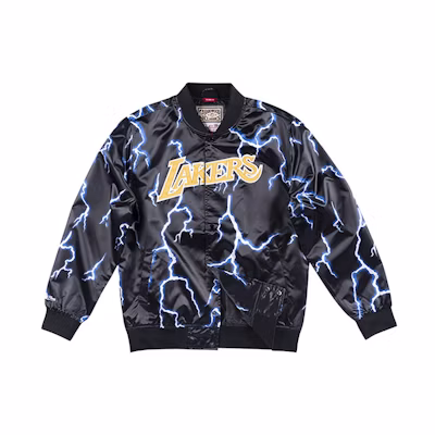 Mitchell Ness Mitchell & Ness NBA Lightning Series Lakers Printed Jacket Black - STJKEF18006-LALPTBK