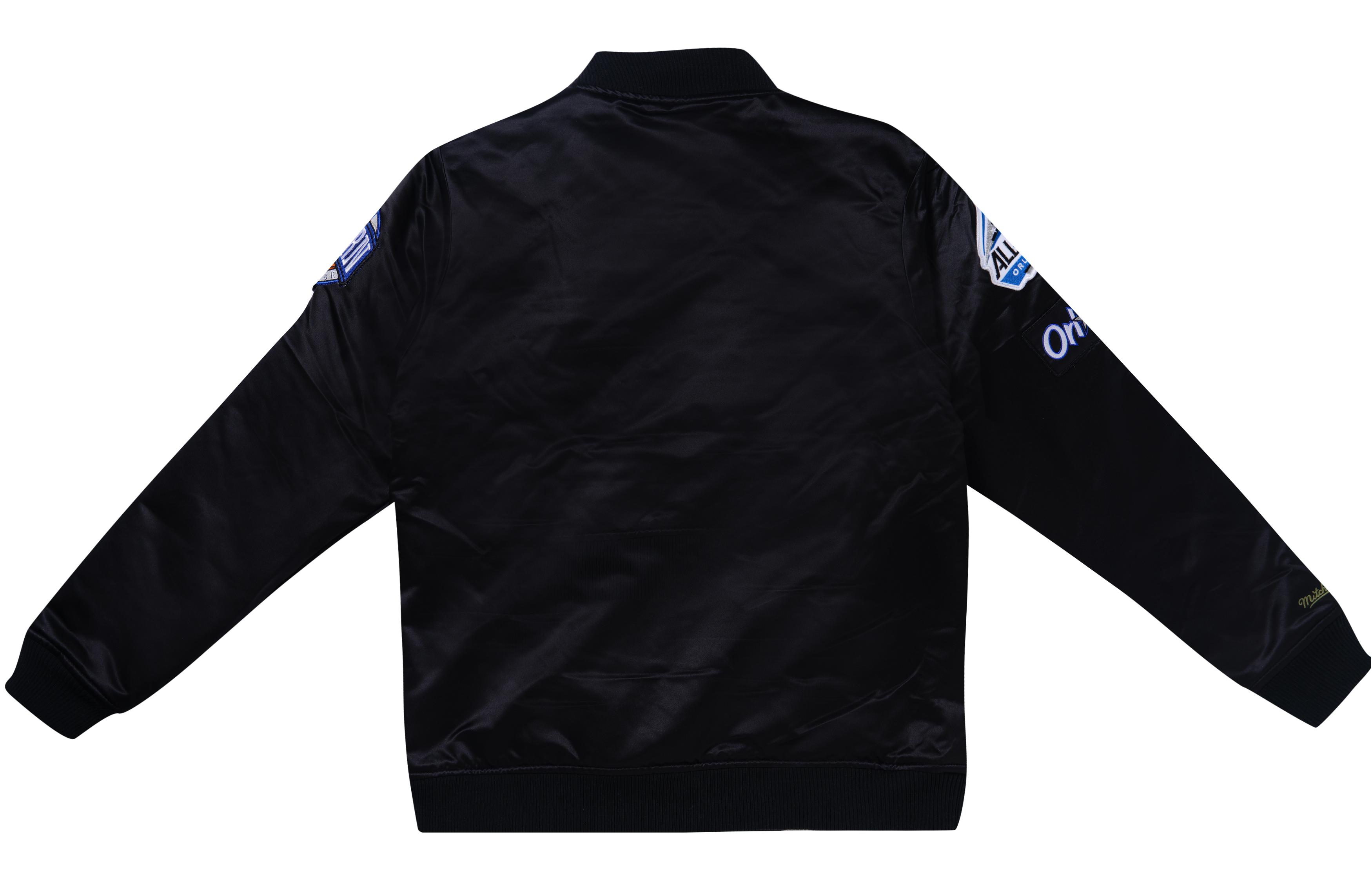 Mitchell Ness Mitchell & Ness NBA Logo Satin Jacket Magic Team Vintage Black Unisex Winter Coat. OJZP5129-OMAYYPPPBLCK 圖 3