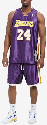 Mitchell Ness NBA Los Angeles Lakers Kobe Jersey Reversible Retro Emas/Ungu. NNBJGS20051-LALGOLDKBR Details for Mitchell Ness NBA Los Angeles Lakers Kobe Jersey Reversible Retro Emas/Ungu. NNBJGS20051-LALGOLDKBR