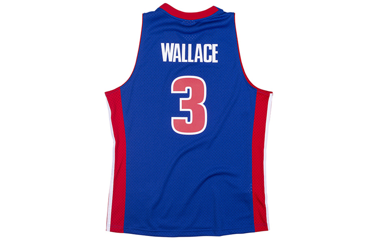 Lookbook Mitchell & Ness NBA Pistons Ben Wallace 03-04 Retro Jersey Biru Unisex. SMJYAC19108-DPIROYA03BWA