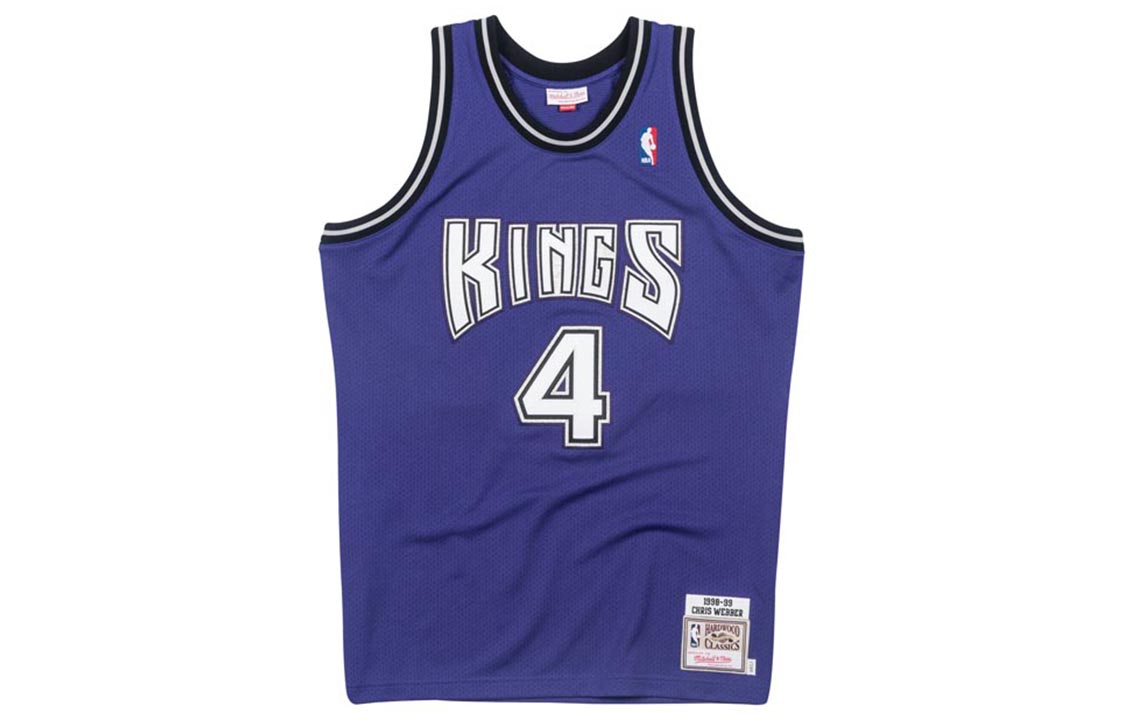 Mitchell Ness Mitchell & Ness NBA Retro Basketball Jersey 98-99 Kings Chris Webber #4 Blue Mens BA64UZ-SKI-L-CAW
