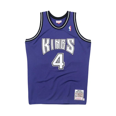 Mitchell Ness Mitchell & Ness NBA Retro Basketball Jersey 98-99 Kings Chris Webber #4 Blue Mens BA64UZ-SKI-L-CAW