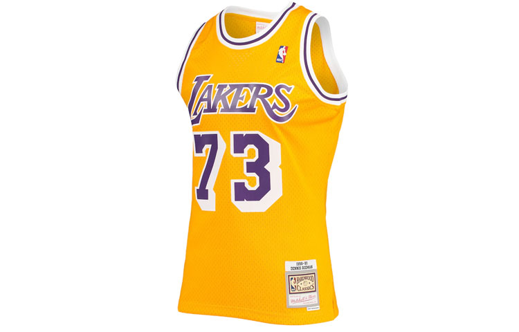 Mitchell Ness Mitchell & Ness NBA Retro Basketball Jersey 98-99 Lakers Dennis Rodman #73 Yellow. SMJYCP20064-LALGOLD98DRD