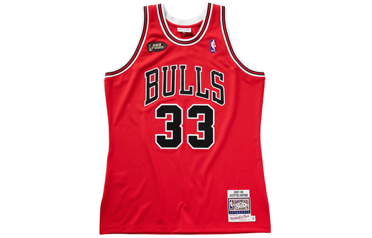 Mitchell Ness Mitchell & Ness NBA Retro Basketball Jersey Chicago Bulls Pippen #33 Red 97-98. AJY4GS18079-CBUSCAR97SPI