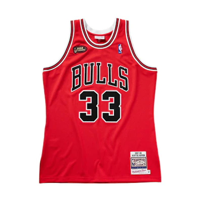 Mitchell Ness Mitchell & Ness NBA Retro Basketball Jersey Chicago Bulls Pippen #33 Red 97-98. AJY4GS18079-CBUSCAR97SPI