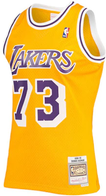 米切尔内斯NBA复古篮球球衣98-99湖人队丹尼斯·罗德曼#73黄色. SMJYCP20064-LALGOLD98DRD Order 米切尔内斯NBA复古篮球球衣98-99湖人队丹尼斯·罗德曼#73黄色. SMJYCP20064-LALGOLD98DRD