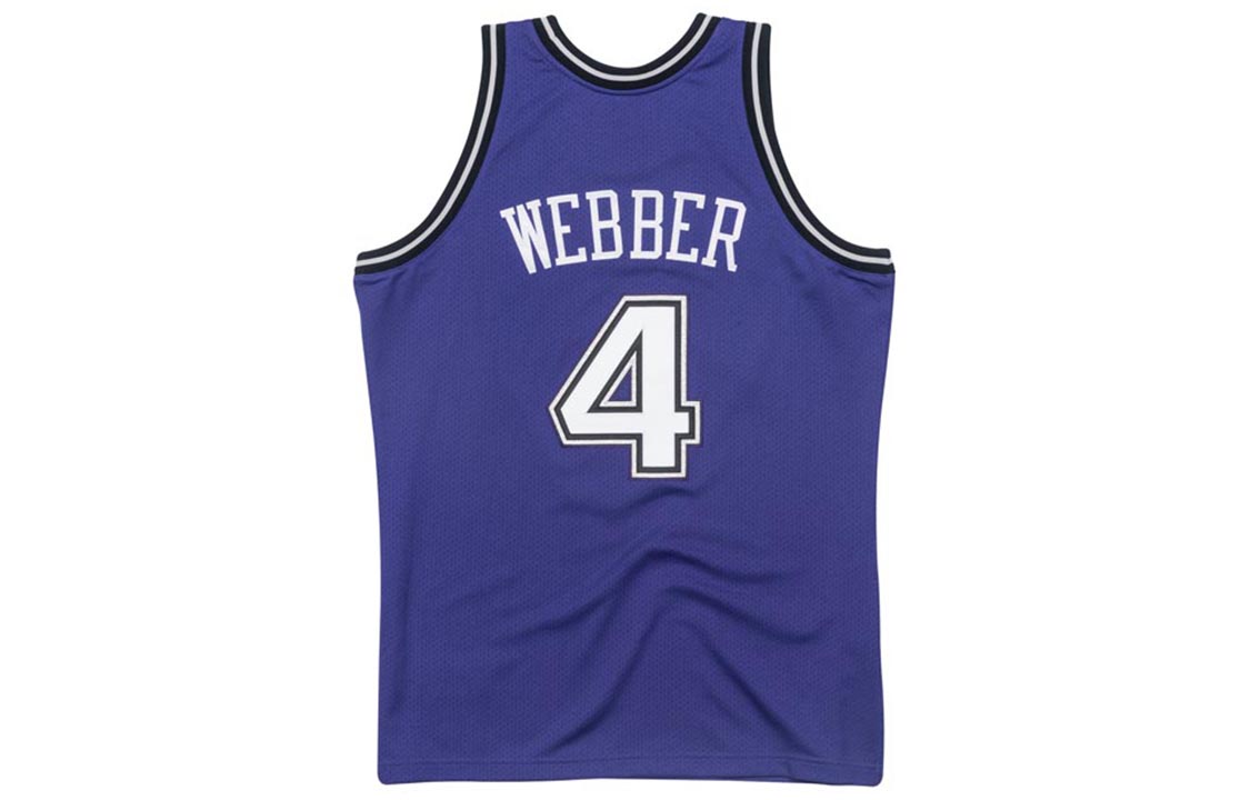 Mitchell Ness Mitchell & Ness NBA Retro Basketball Jersey 98-99 Kings Chris Webber #4 Blue Mens BA64UZ-SKI-L-CAW 圖 3