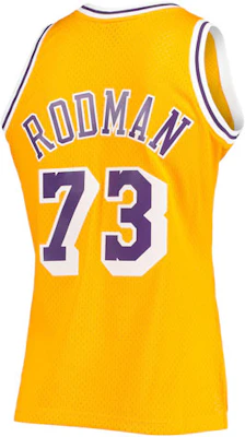 米切尔内斯NBA复古篮球球衣98-99湖人队丹尼斯·罗德曼#73黄色. SMJYCP20064-LALGOLD98DRD Lookbook 米切尔内斯NBA复古篮球球衣98-99湖人队丹尼斯·罗德曼#73黄色. SMJYCP20064-LALGOLD98DRD