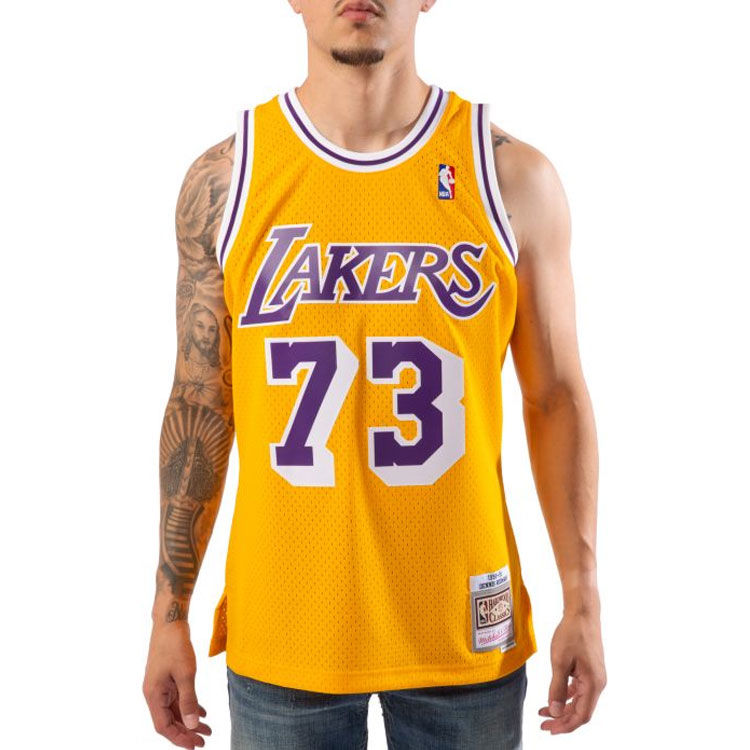 Shop ミッチェル＆ネス NBA レトロ バスケジャージ 98-99 レイカーズ デニス・ロッドマン #73 イエロー SMJYCP20064-LALGOLD98DRD