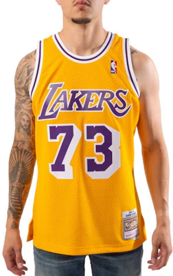 米切尔内斯NBA复古篮球球衣98-99湖人队丹尼斯·罗德曼#73黄色. SMJYCP20064-LALGOLD98DRD Shop 米切尔内斯NBA复古篮球球衣98-99湖人队丹尼斯·罗德曼#73黄色. SMJYCP20064-LALGOLD98DRD