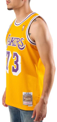 米切尔内斯NBA复古篮球球衣98-99湖人队丹尼斯·罗德曼#73黄色. SMJYCP20064-LALGOLD98DRD Purchase 米切尔内斯NBA复古篮球球衣98-99湖人队丹尼斯·罗德曼#73黄色. SMJYCP20064-LALGOLD98DRD