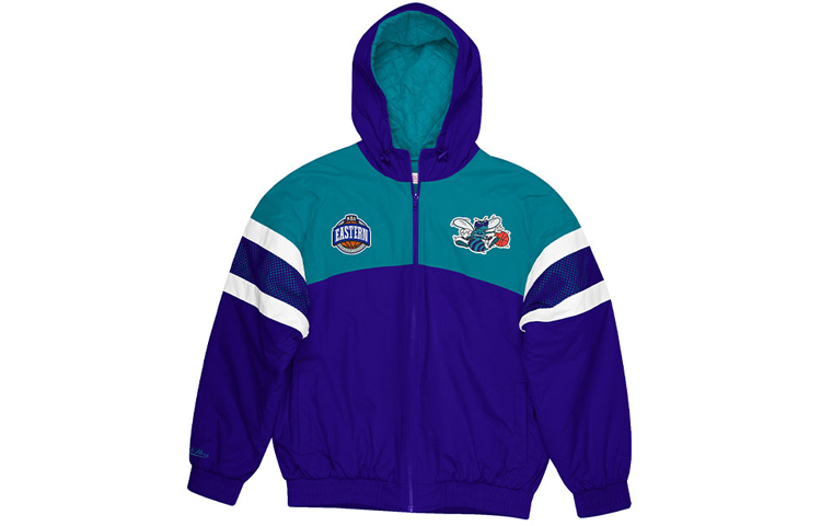 Mitchell Ness Mitchell & Ness NBA Retro Philadelphia 76ers Red Blue Colorblock Hoodie Jacket FLZPMI19023-P76ROYA