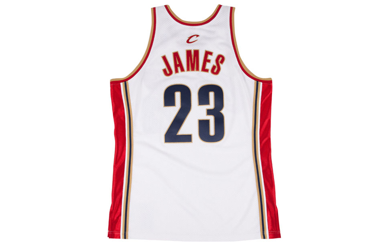Lookbook Mitchell & Ness NBA Retro Jersey Cavs LeBron James #23 Putih Musim 03-04. AJY4CP19125-CCAWHIT03LJA