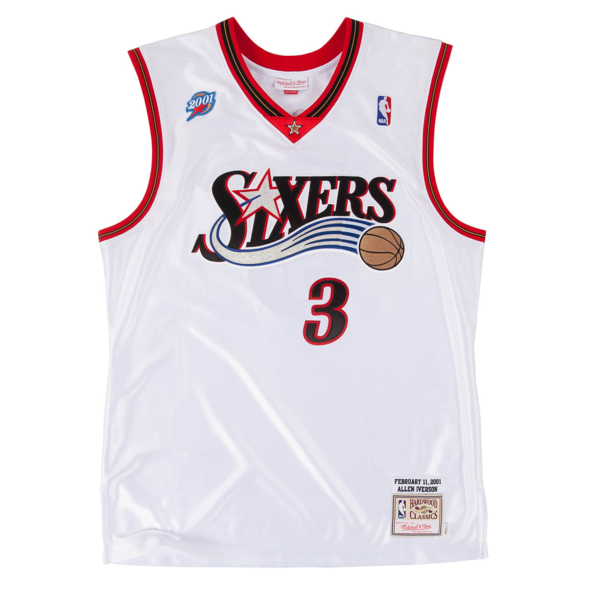 Mitchell Ness Mitchell & Ness NBA Retro Philadelphia 76ers Allen Iverson #3 Jersey White AJY4CP19163-P76WHIT01AIV