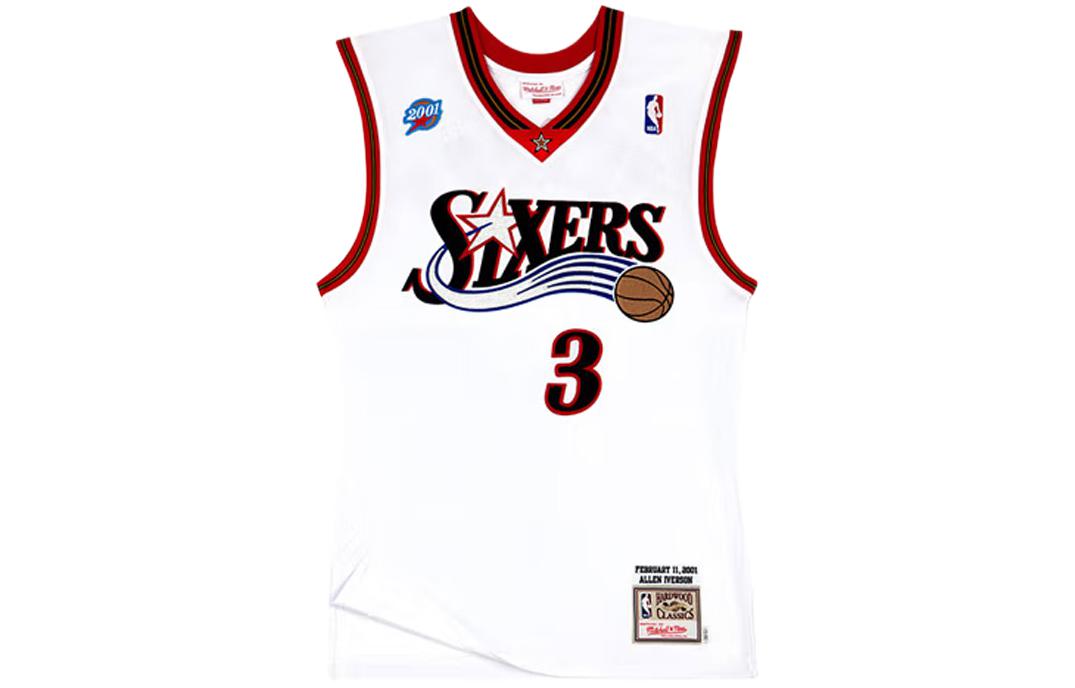 Order Mitchell & Ness NBA Retro Philadelphia 76ers Allen Iverson #3 Jersey Putih AJY4CP19163-P76WHIT01AIV