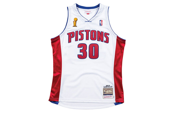 Mitchell Ness Mitchell & Ness NBA Retro Pistons Jersey Wallace #30 White BA688C-DPI-W-NI9