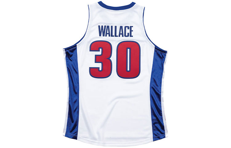 Mitchell Ness Mitchell & Ness NBA Retro Pistons Jersey Wallace #30 White BA688C-DPI-W-NI9 圖 3