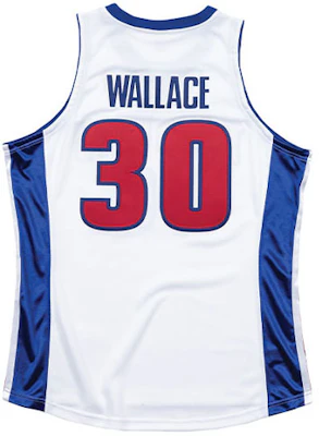 Mitchell Ness Mitchell & Ness NBA Retro Pistons Jersey Wallace #30 White BA688C-DPI-W-NI9 Lookbook Mitchell Ness Mitchell & Ness NBA Retro Pistons Jersey Wallace #30 White BA688C-DPI-W-NI9